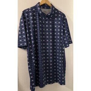 Snake Eyes Shirt Men's XL Blue Logo All Over Print Performance Golf Polo Cart